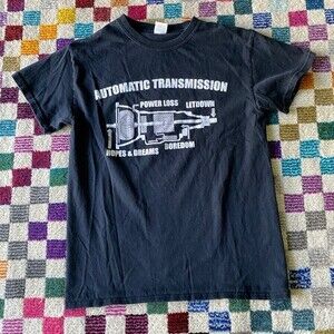 Automatic transmission graphic tee t-shirt men’s Sz small black Car Guys